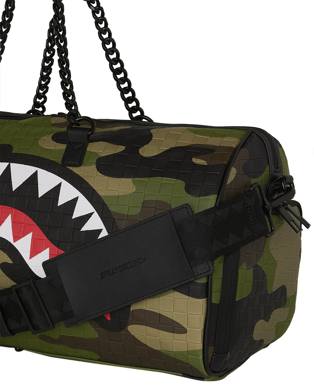 WOODLAND CAMO CHECK CHAIN DUFFLE