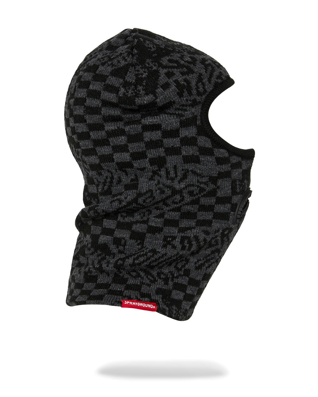KNIT BLACK WARP CHECK SKI MASK