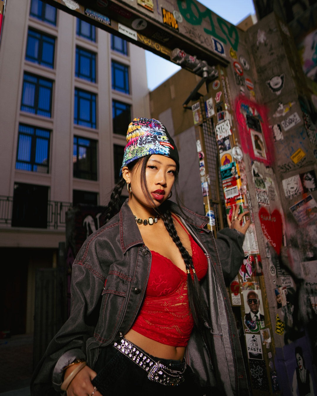 SPLIT KNIT GRAFF BEANIE