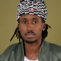 BLACK AND WHITE WARP CHECK BEANIE