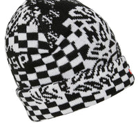BLACK AND WHITE WARP CHECK BEANIE