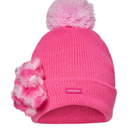 PINK BEAR PUFF BEANIE