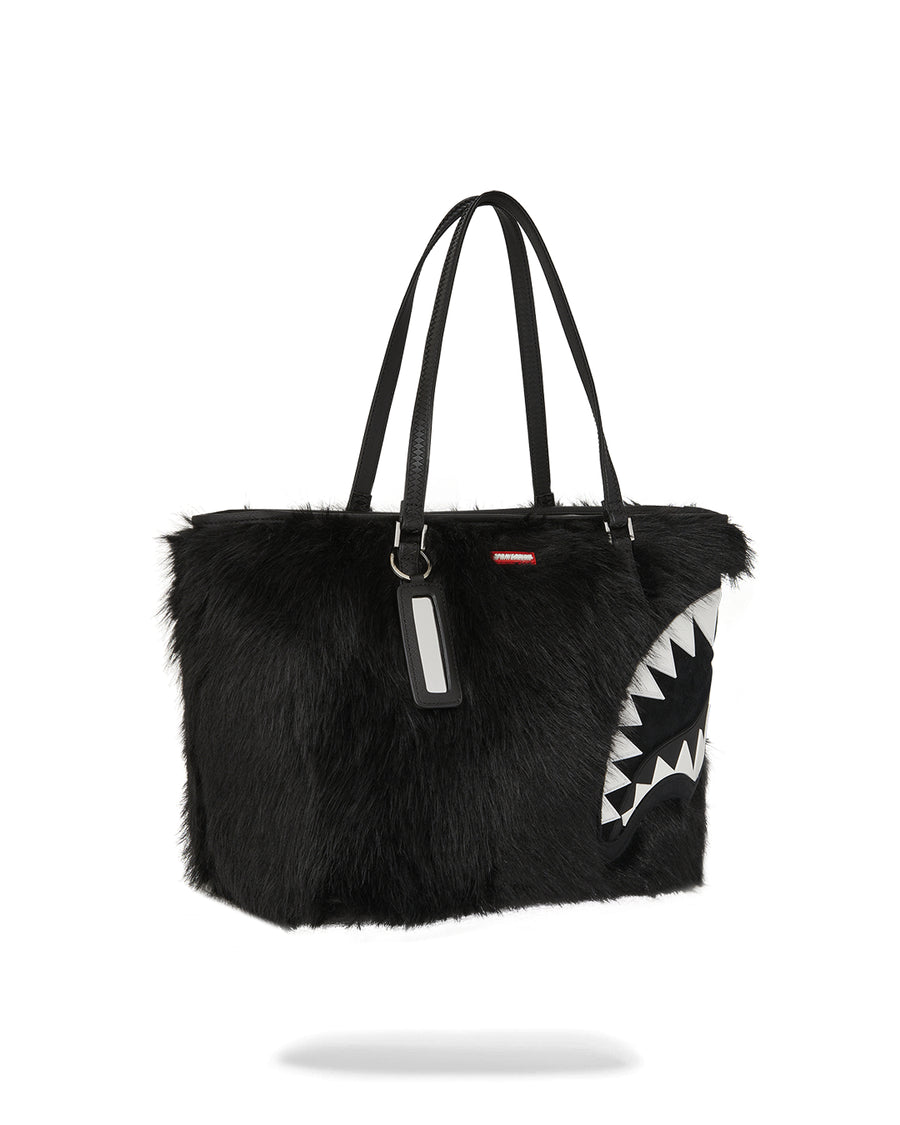 FUR CRAY BLACK TOTE