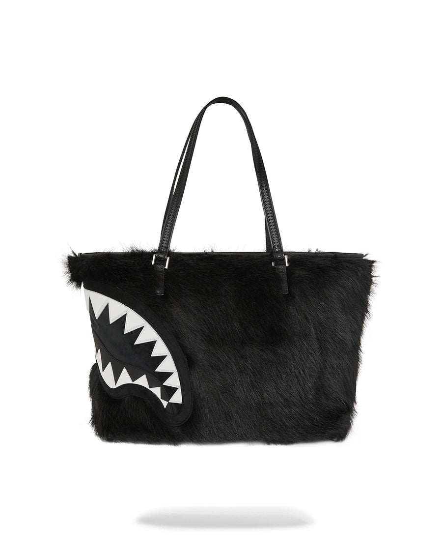 FUR CRAY BLACK TOTE