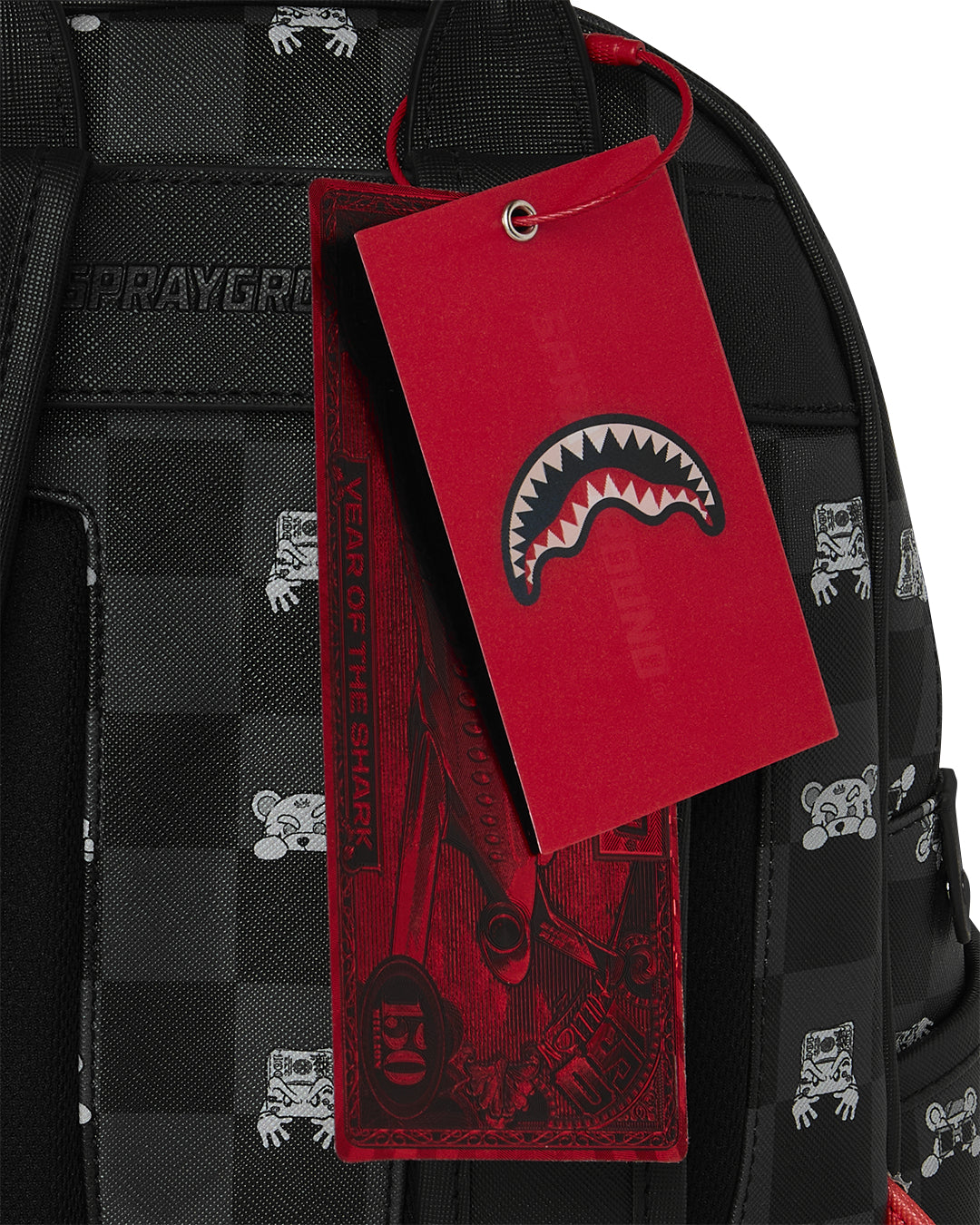 GRAY PEEKING CHARACTER CHECK SAVAGE BACKPACK