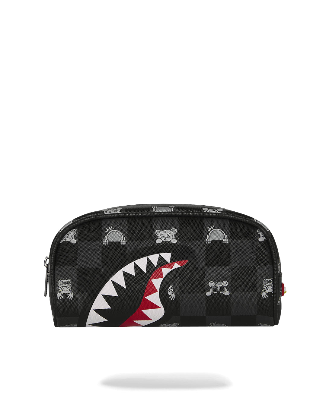 GRAY PEEKING CHARACTER CHECK PENCIL POUCH