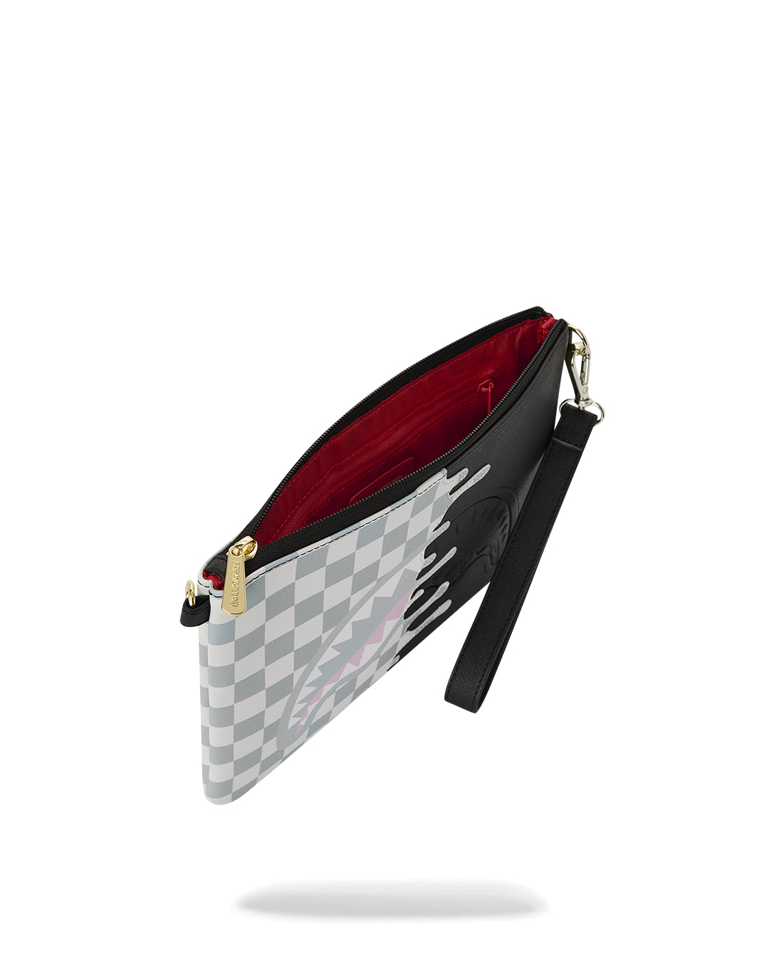 CREAM CHECK UNFINISHED SHARK CROSSBODY POUCHETTE