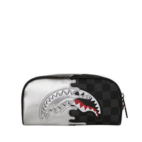 SILVER SIDE DRIP BLACK CHECK PENCIL POUCH