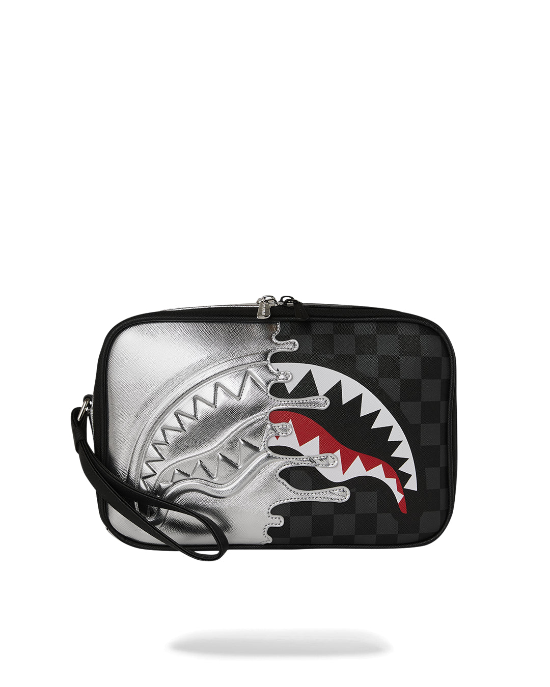 SILVER SIDE DRIP BLACK CHECK BRICK TOILETRY
