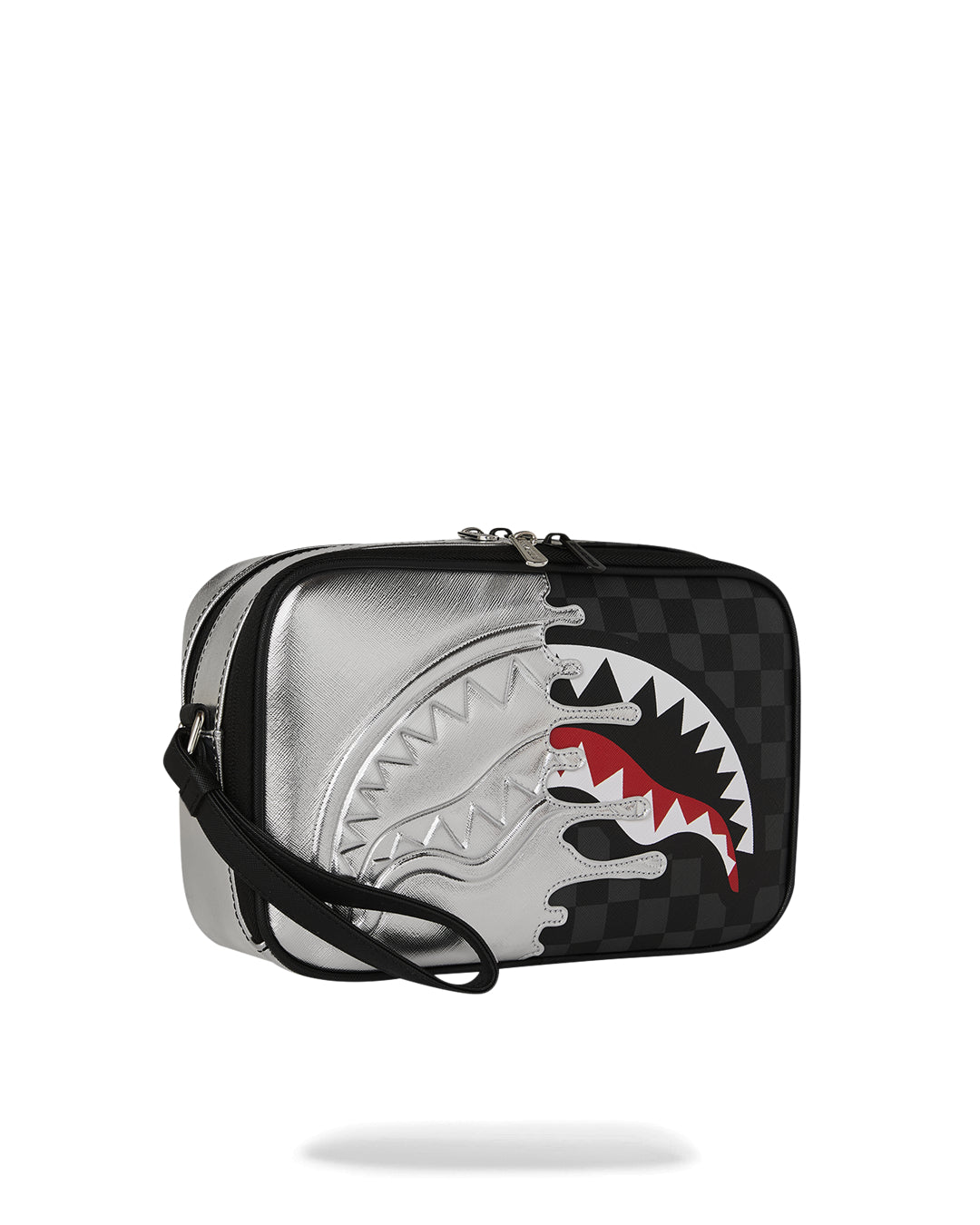 SILVER SIDE DRIP BLACK CHECK BRICK TOILETRY