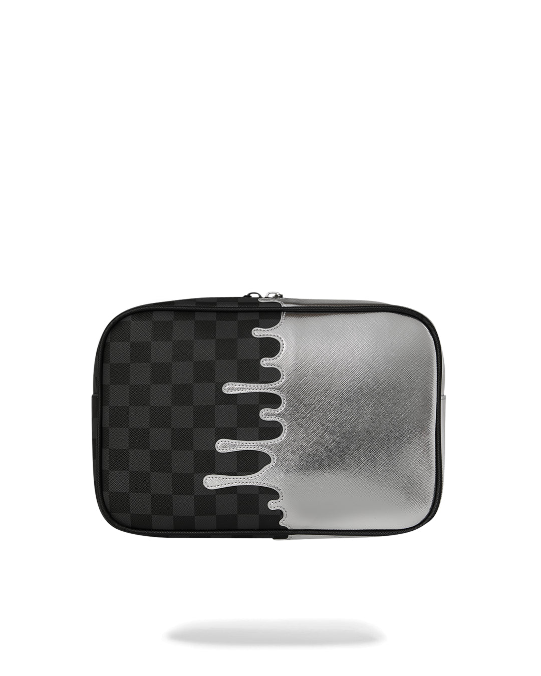 SILVER SIDE DRIP BLACK CHECK BRICK TOILETRY