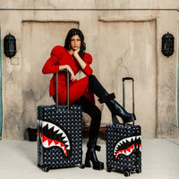 GRAY PEEKING CHARACTER SKETCH CARRY-ON HARD LUGGAGE