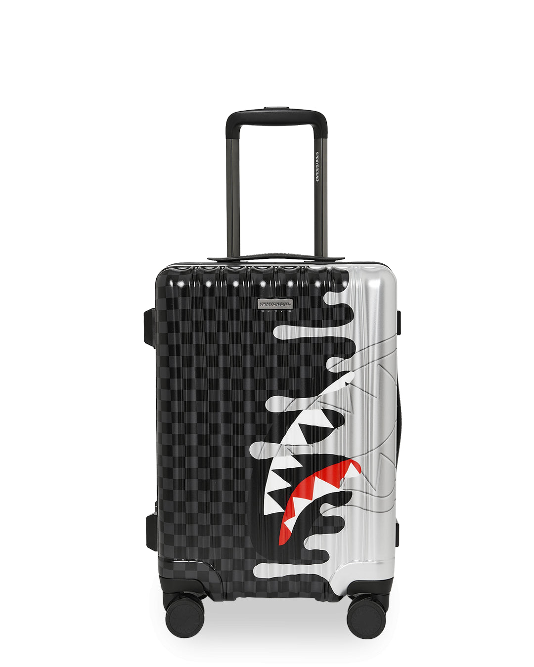 SILVER SIDE DRIP BLACK CHECK CARRY-ON HARD LUGGAGE