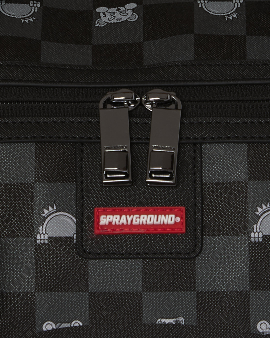 GRAY PEEKING CHARACTER CHECK LARGE DUFFLE