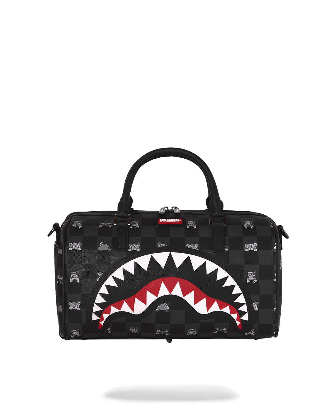 GRAY PEEKING CHARACTER CHECK MINI DUFFLE