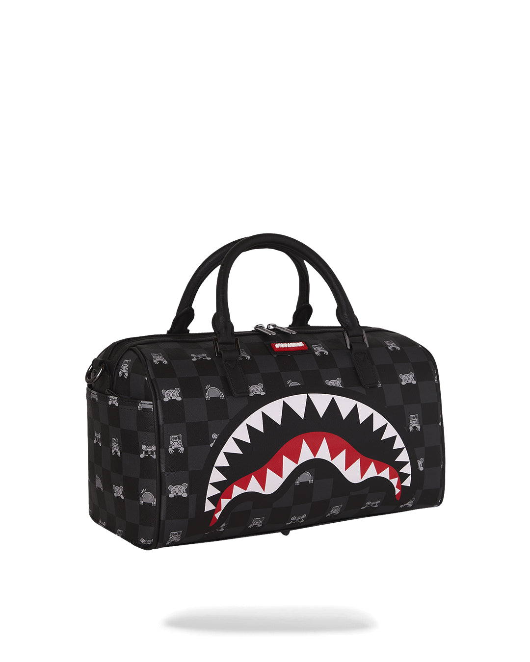 GRAY PEEKING CHARACTER CHECK MINI DUFFLE