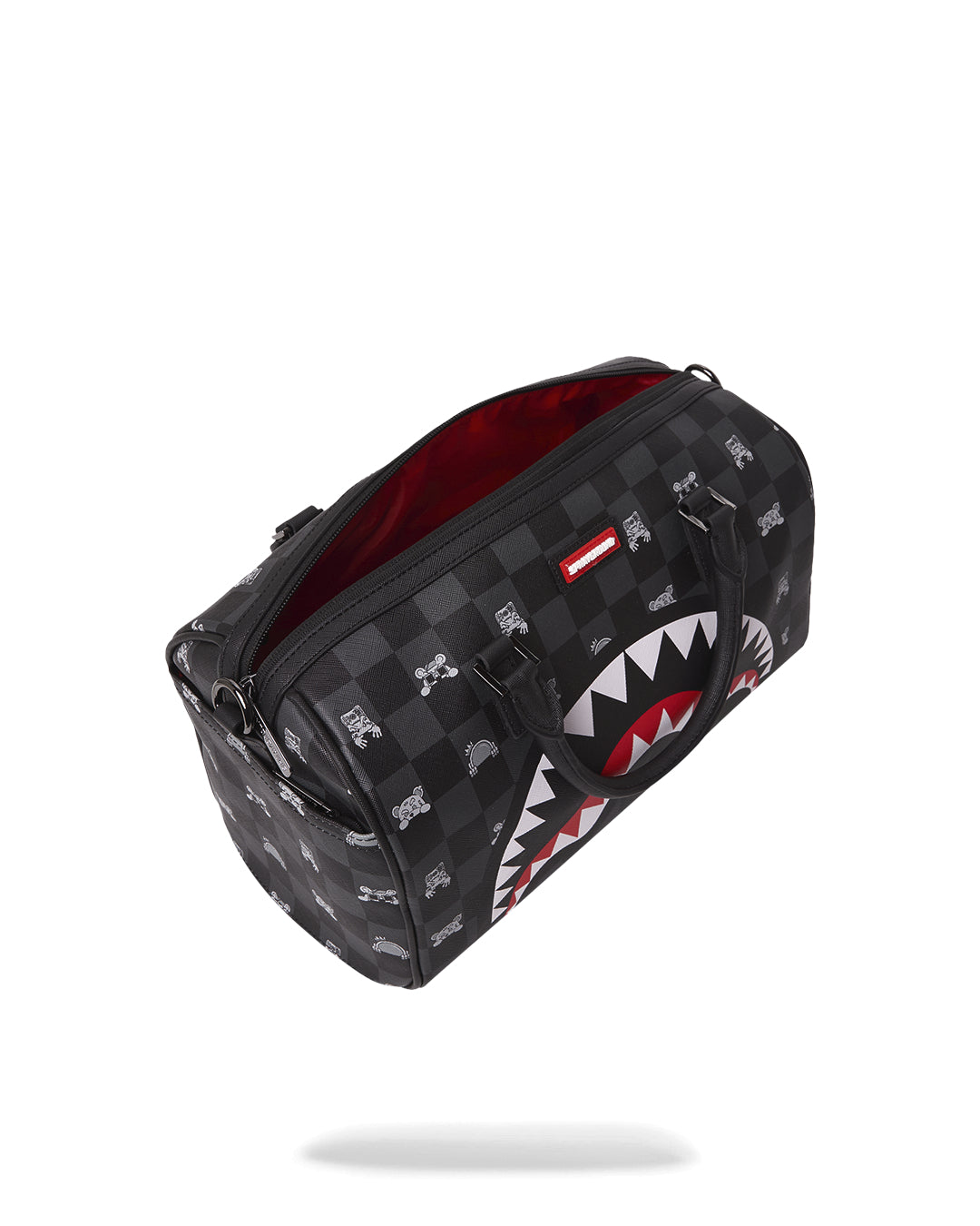 GRAY PEEKING CHARACTER CHECK MINI DUFFLE