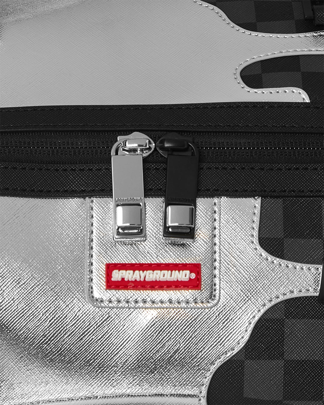 SILVER SIDE DRIP BLACK CHECK LARGE DUFFLE