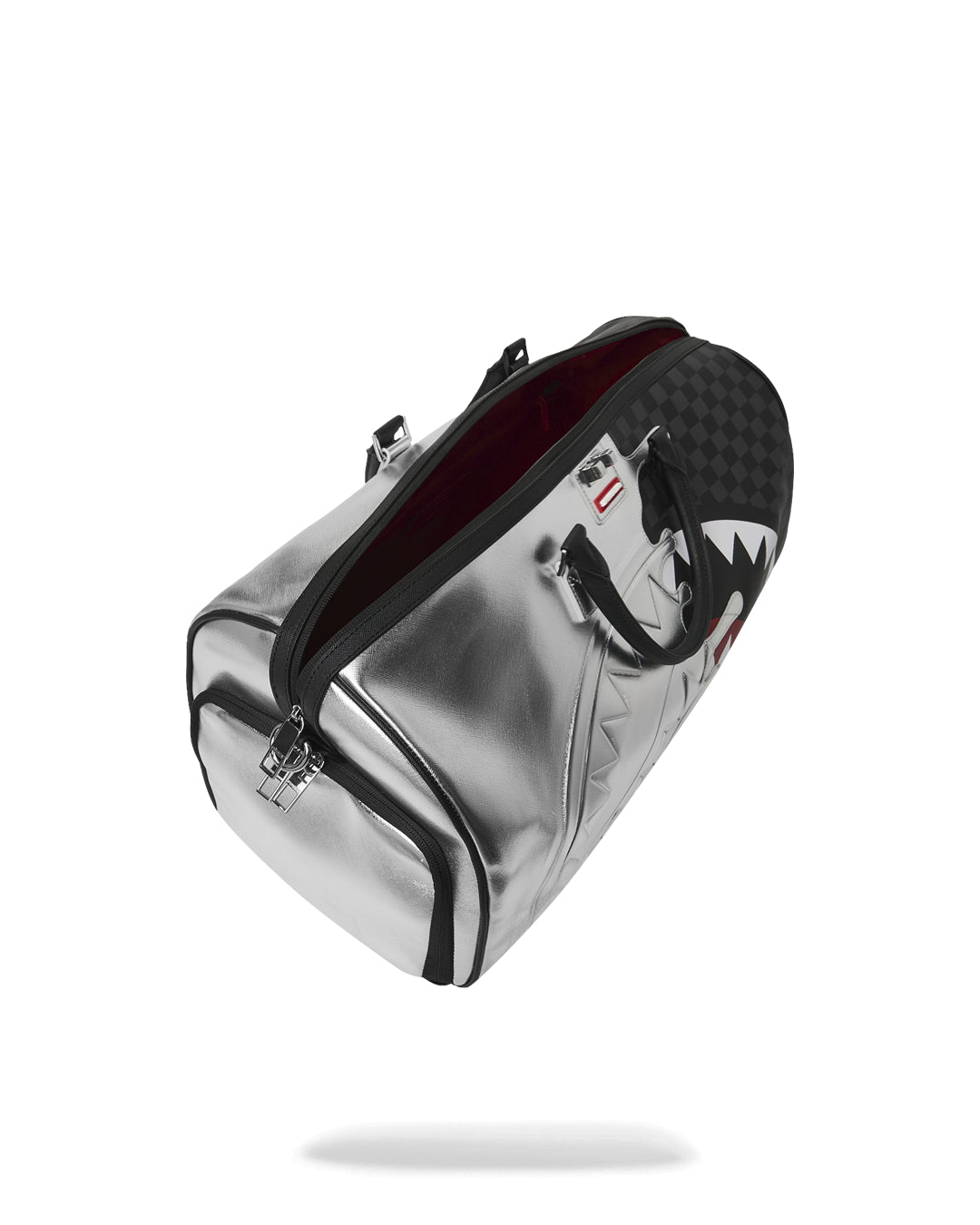 SILVER SIDE DRIP BLACK CHECK LARGE DUFFLE