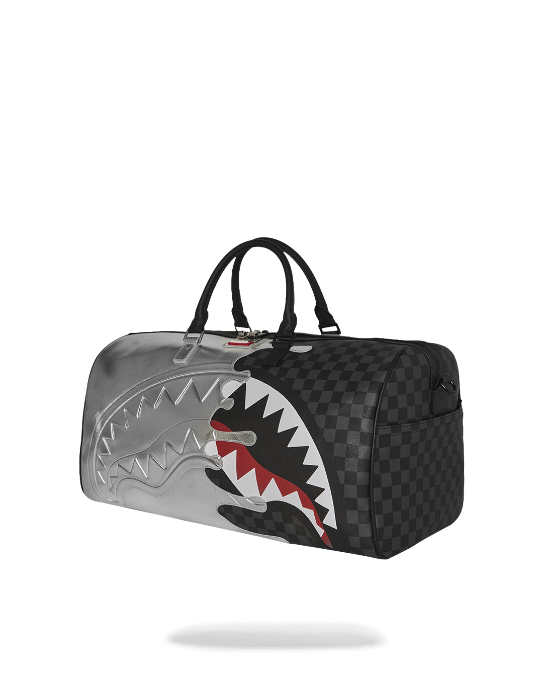 SILVER SIDE DRIP BLACK CHECK LARGE DUFFLE