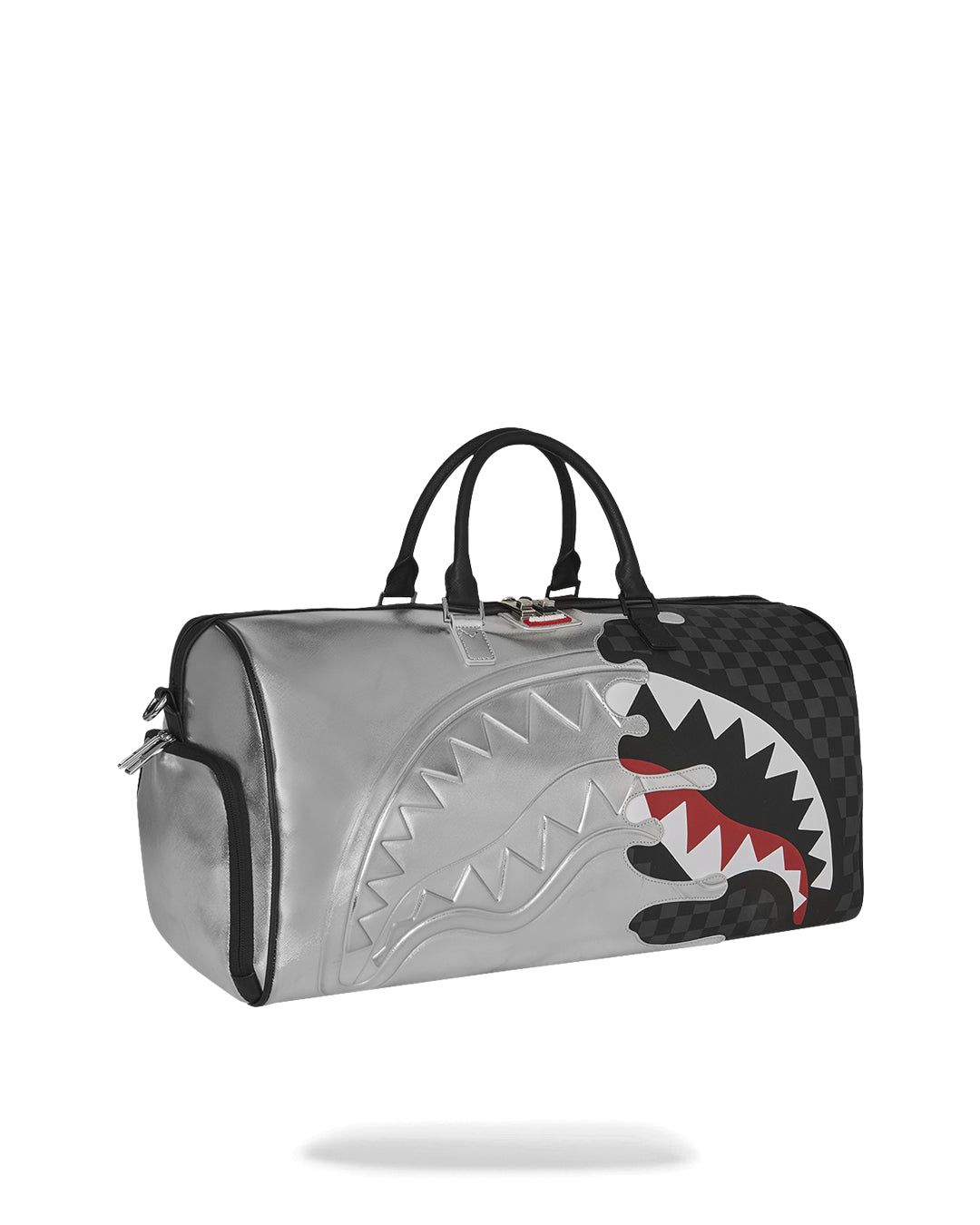 SILVER SIDE DRIP BLACK CHECK LARGE DUFFLE