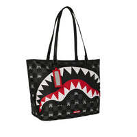 GRAY PEEKING CHARACTER CHECK TOTE