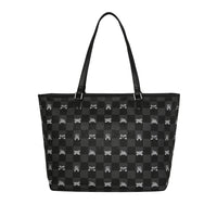 GRAY PEEKING CHARACTER CHECK TOTE