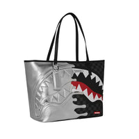 SILVER SIDE DRIP BLACK CHECK TOTE