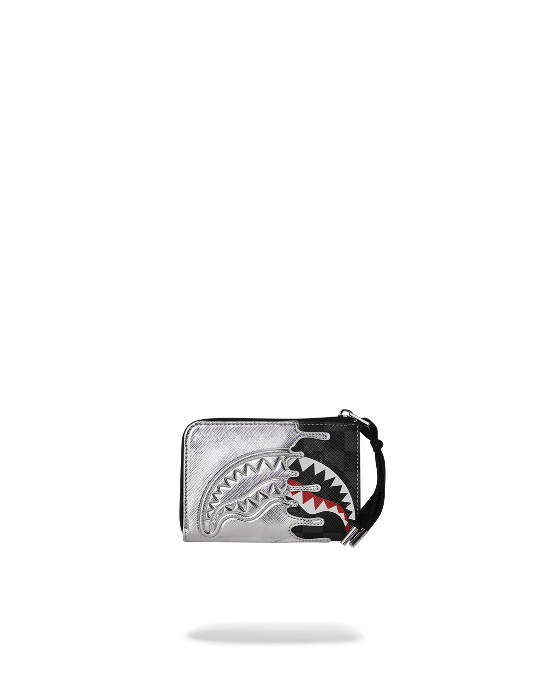 SILVER SIDE DRIP BLACK CHECK WALLET