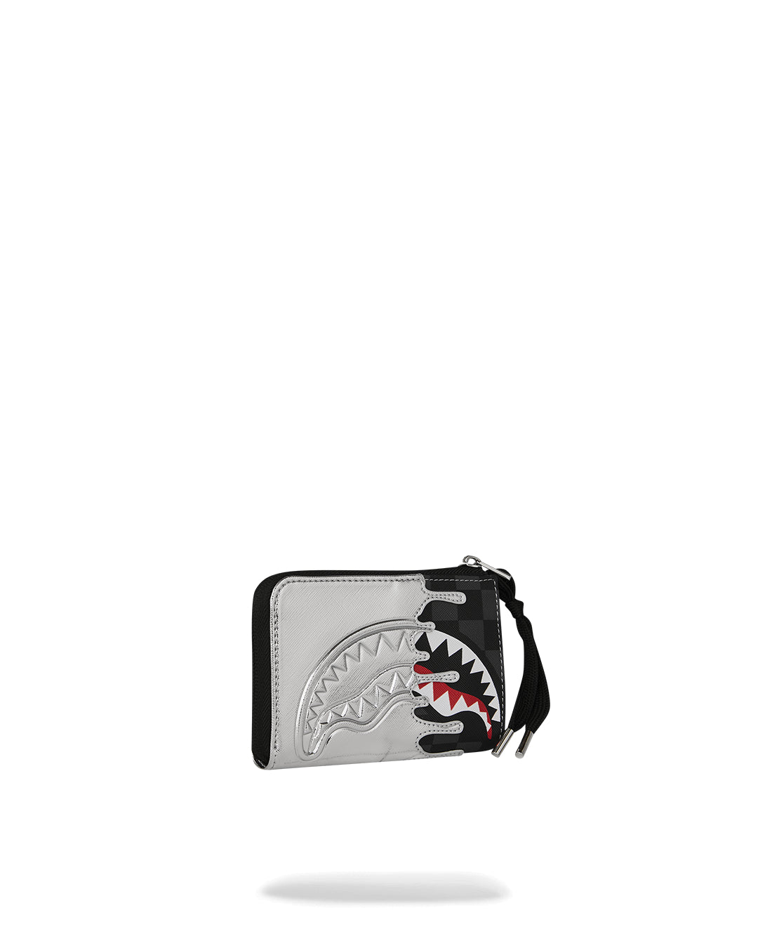 SILVER SIDE DRIP BLACK CHECK WALLET