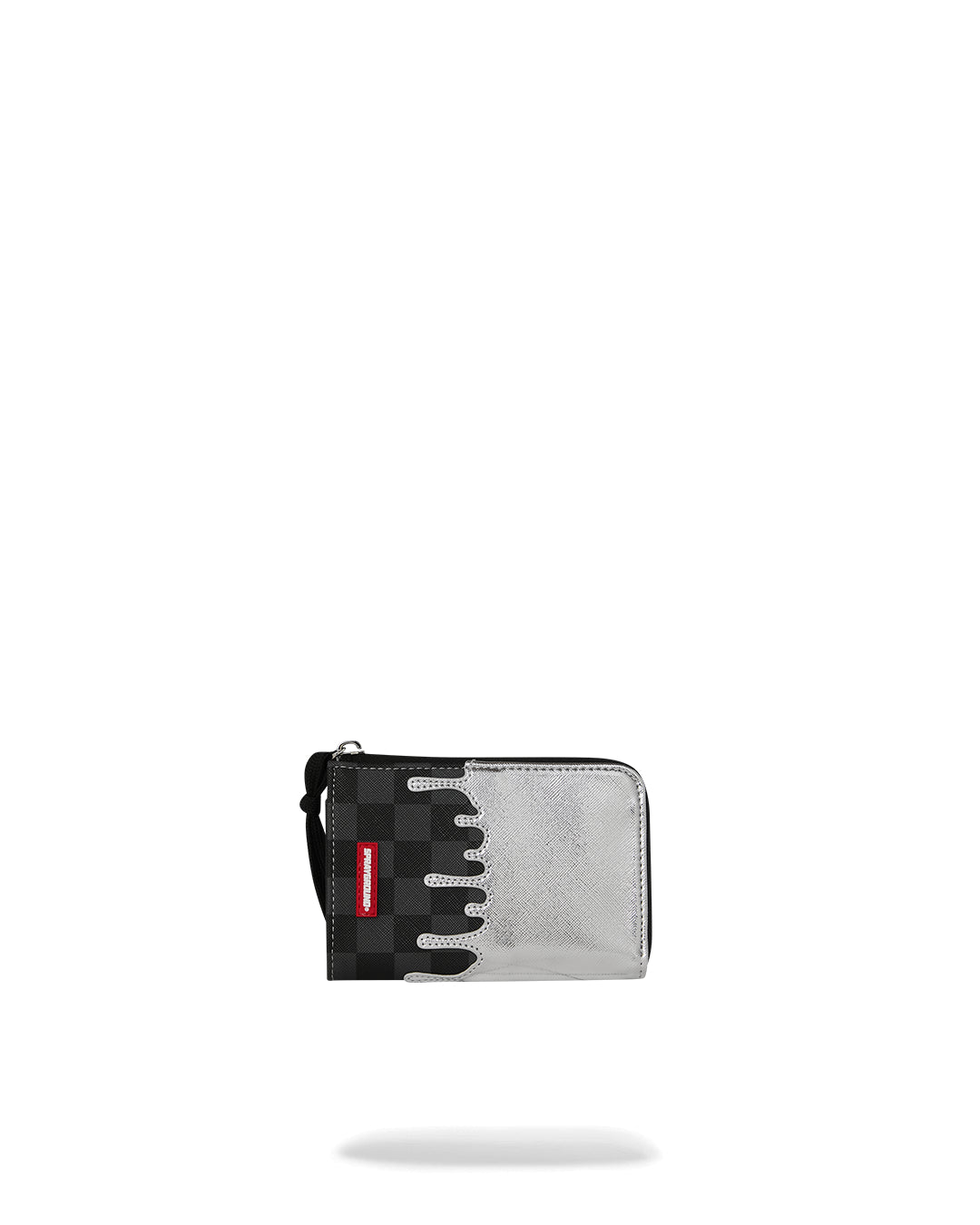 SILVER SIDE DRIP BLACK CHECK WALLET