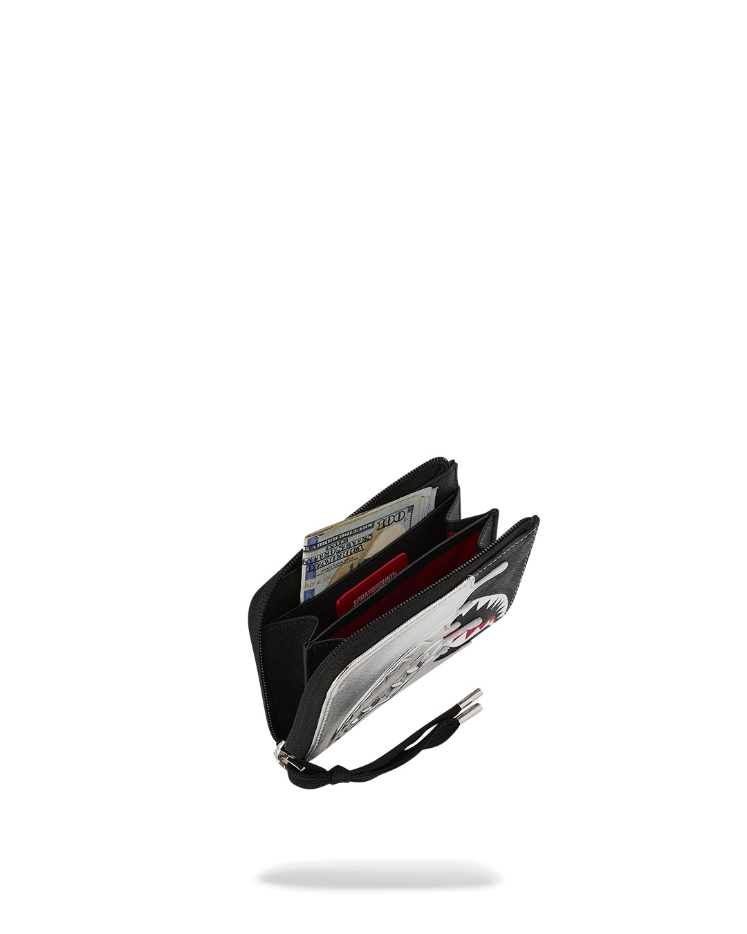SILVER SIDE DRIP BLACK CHECK WALLET