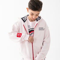 SHARK BASIC OVER FULLZIP HOODIE LIGHT PINK