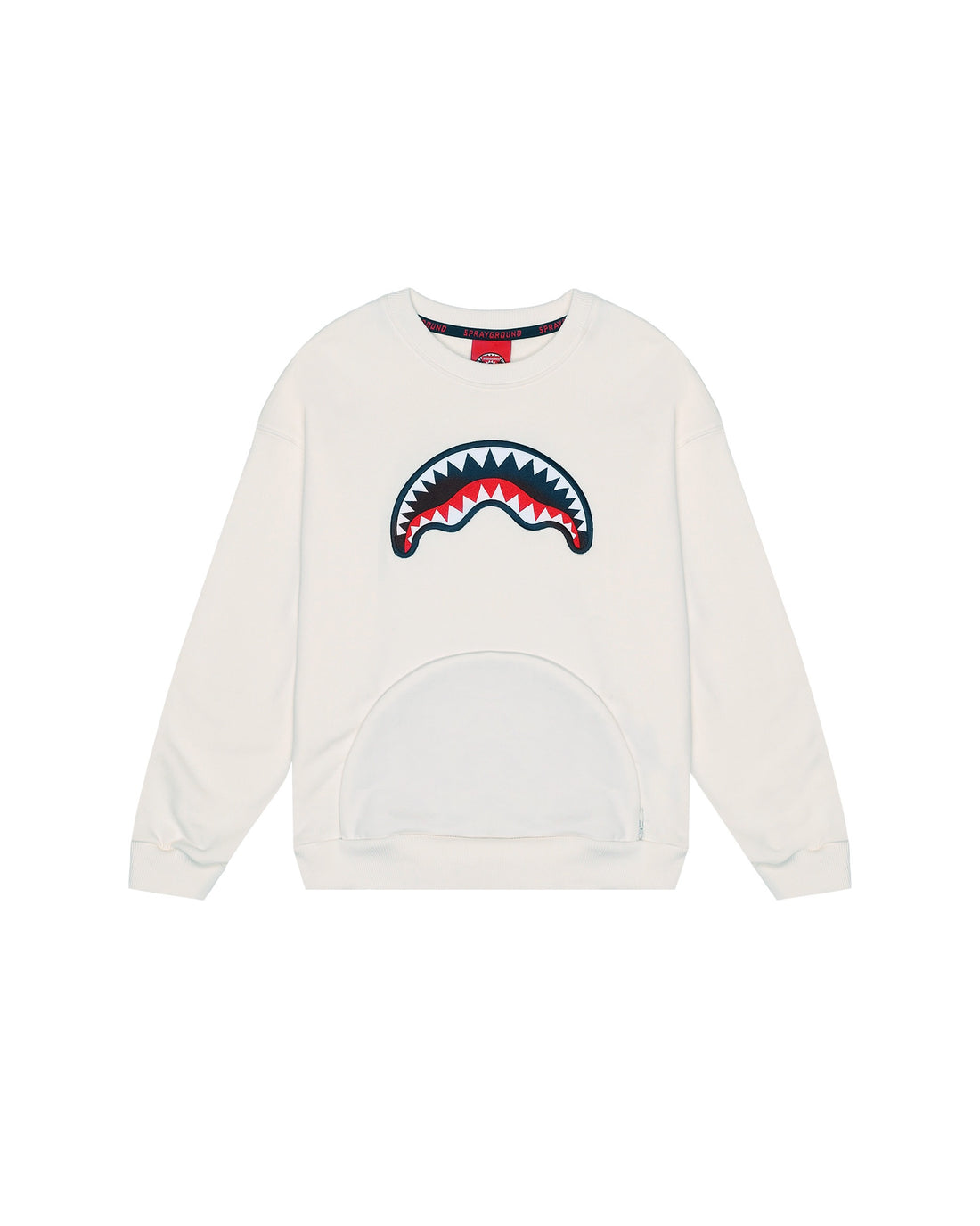 BEAR IN THE POCKET IVORY OVER CREWNECK
