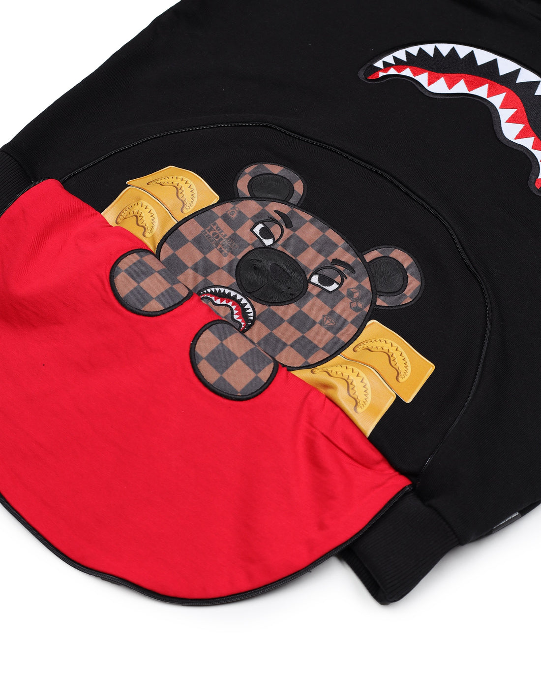 BEAR IN THE POCKET BLACK OVER HOODIE