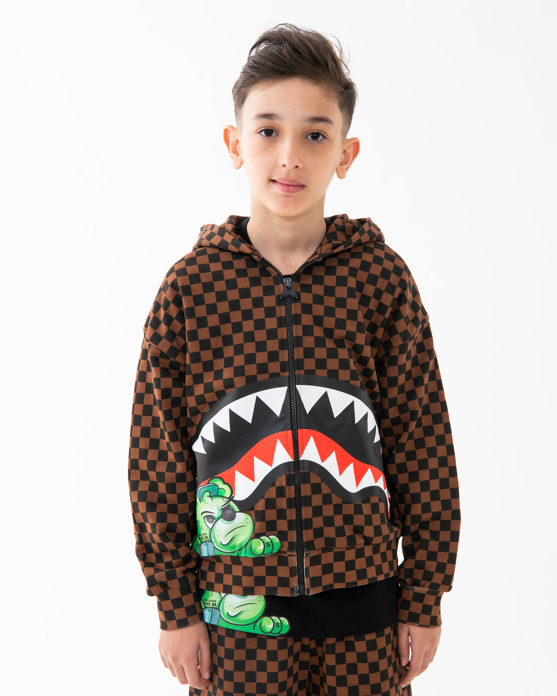 CATCH BEAR CHECK OVER FULLZIP HOODIE