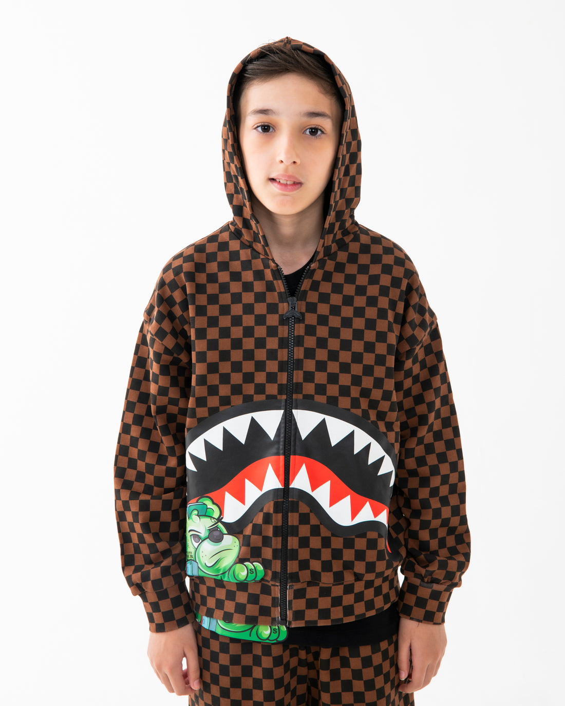 CATCH BEAR CHECK OVER FULLZIP HOODIE