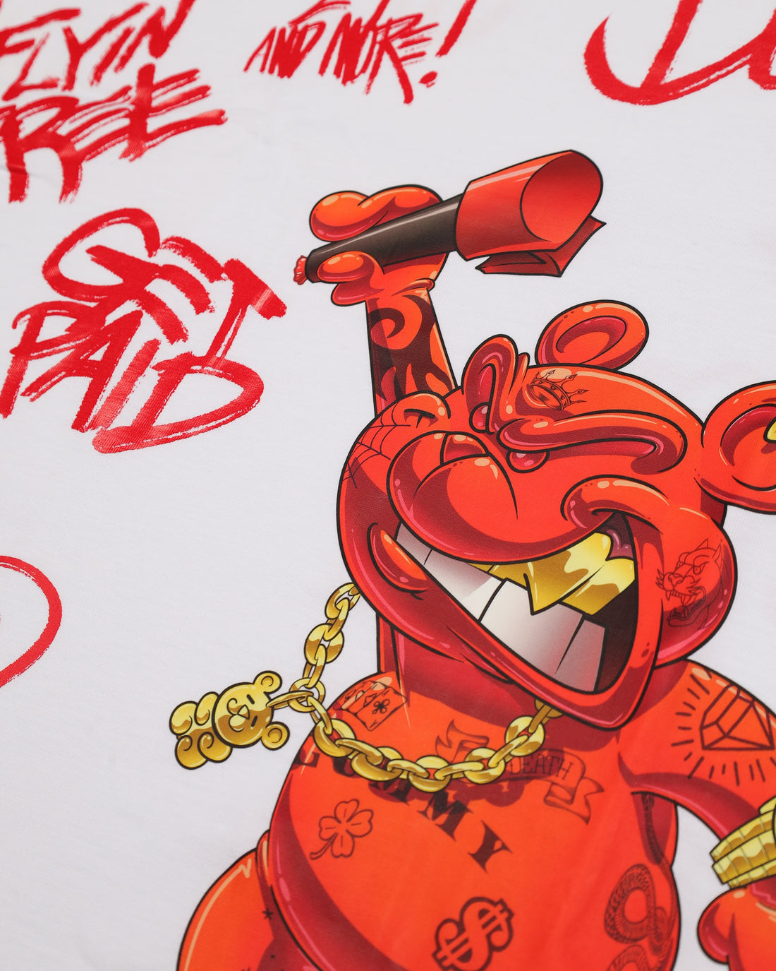 VANDAL DIABLO BEAR WHITE REGULAR T-SHIRT