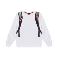 SPRAYGROUND WRITERS BACKPACK IN THE WHITE CREWNECK