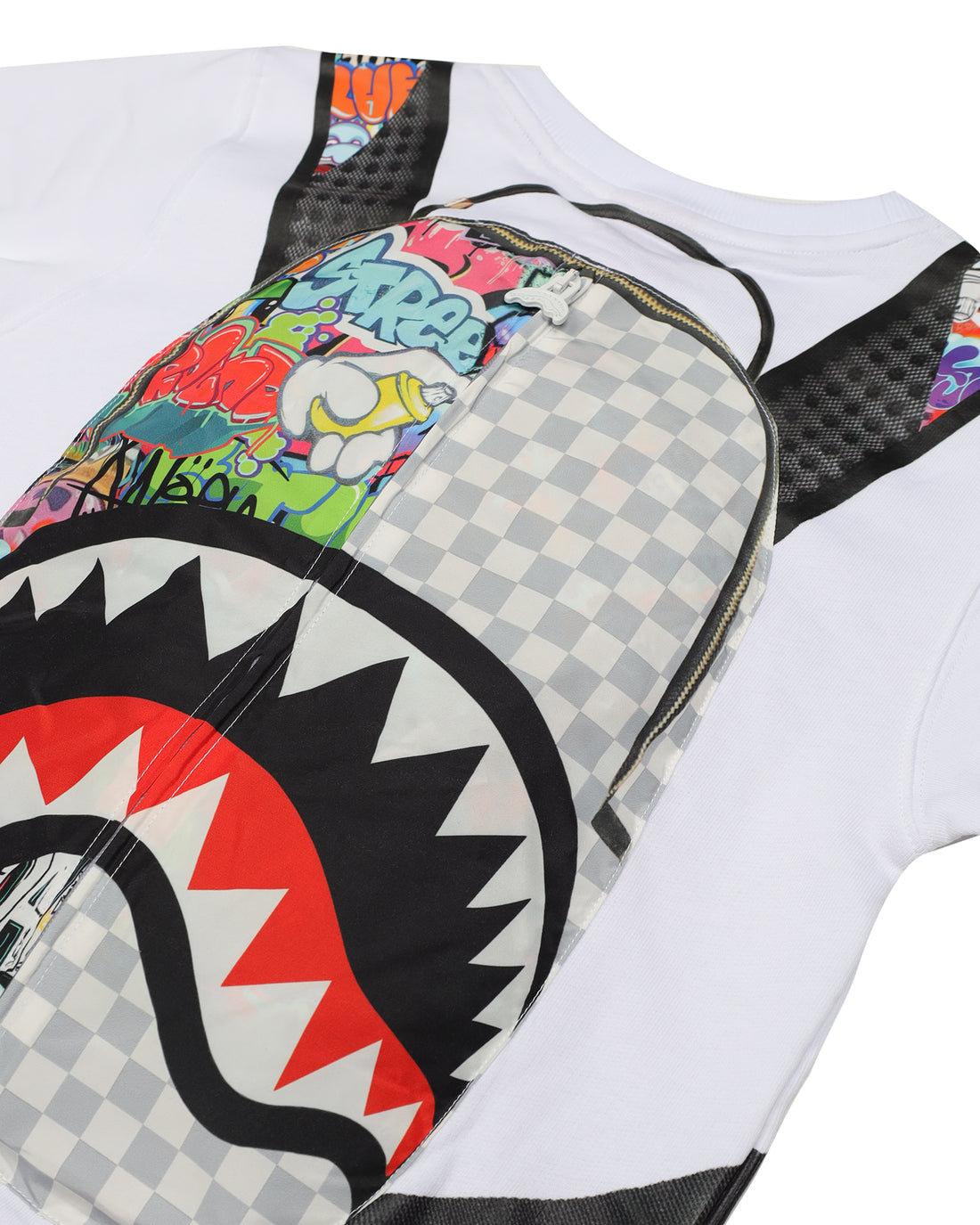 SPRAYGROUND WRITERS BACKPACK IN THE WHITE CREWNECK