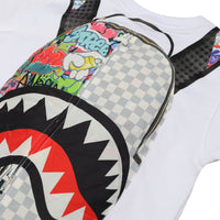 SPRAYGROUND WRITERS BACKPACK IN THE WHITE CREWNECK