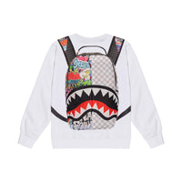 SPRAYGROUND WRITERS BACKPACK IN THE WHITE CREWNECK