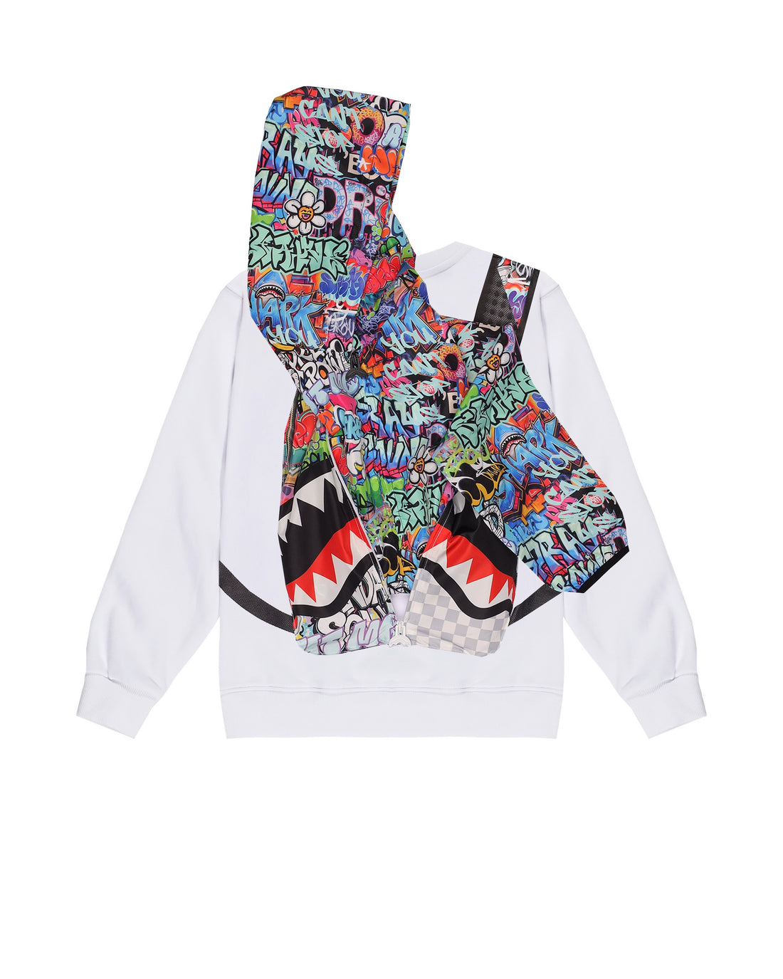 SPRAYGROUND WRITERS BACKPACK IN THE WHITE CREWNECK