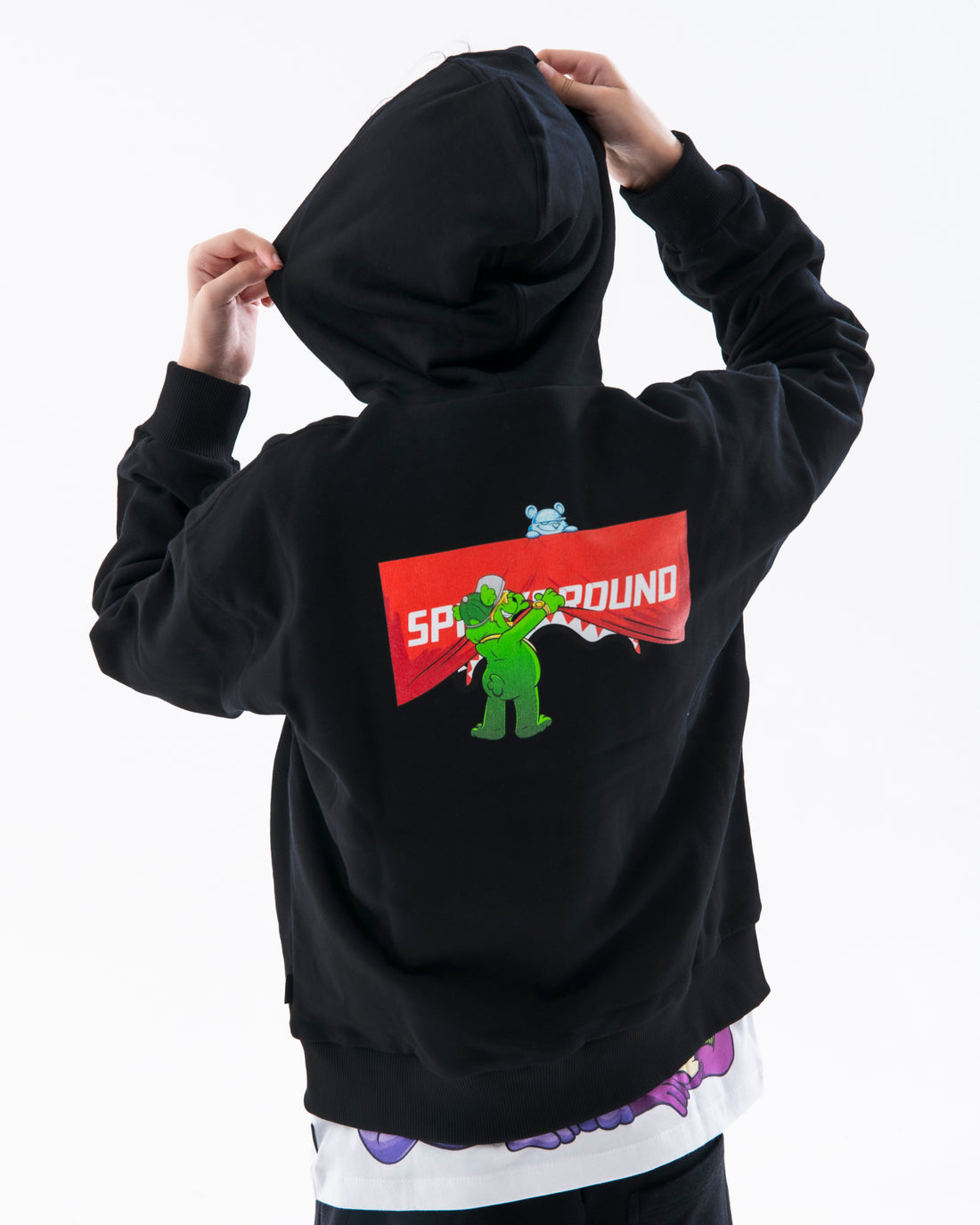 SHOW THE SHARK BLACK OVER FULL ZIP HOODIE