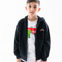 SHOW THE SHARK BLACK OVER FULL ZIP HOODIE