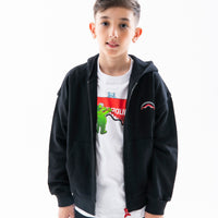 SHOW THE SHARK BLACK OVER FULL ZIP HOODIE