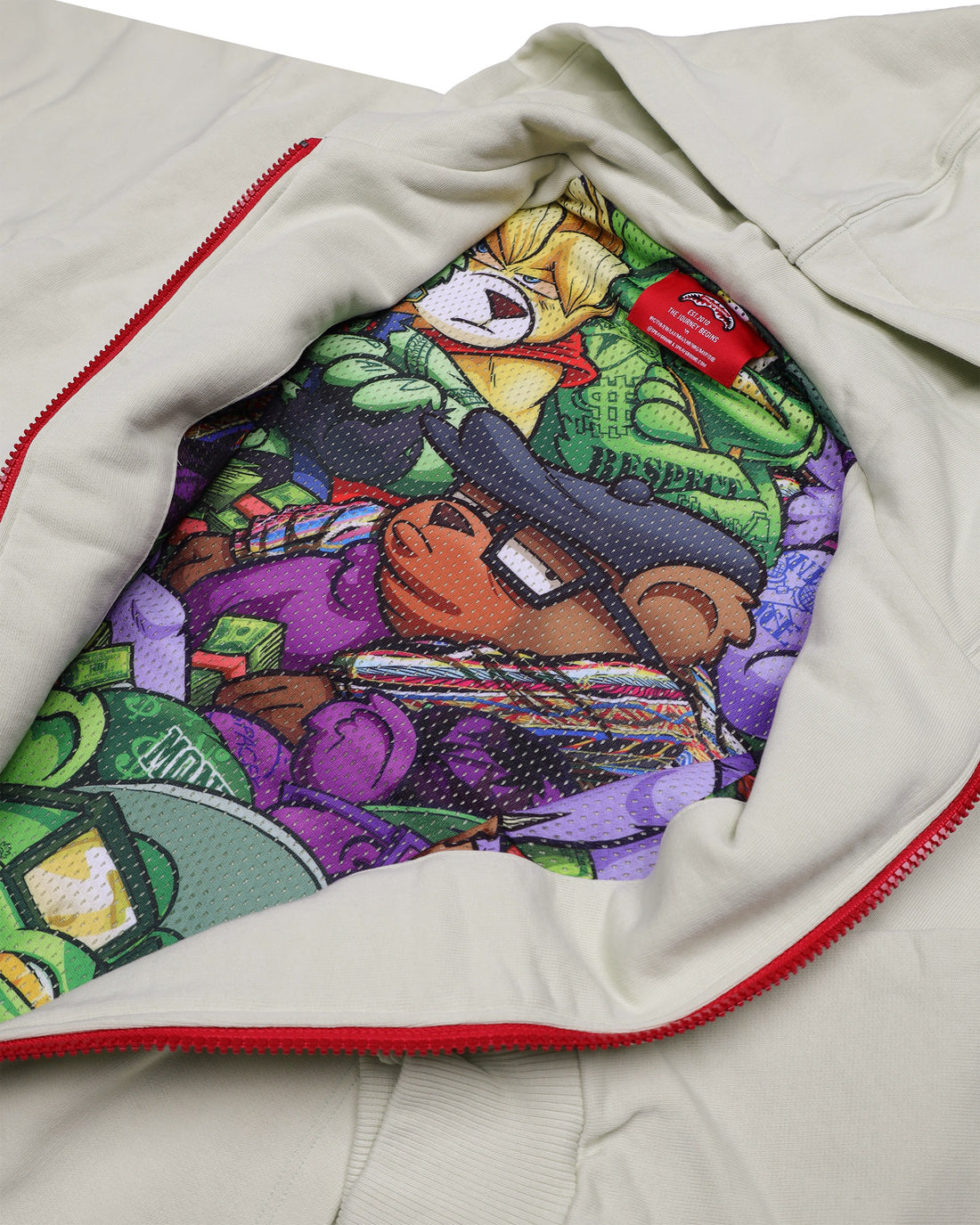 SHOW THE SHARK SAGE OVER FULL ZIP HOODIE