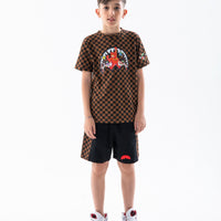 GET OUT BEAR CHECKERED REGULAR T-SHIRT