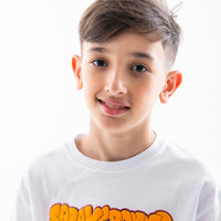 MAKES THE WORLD GO ROUND WHITE OVER T-SHIRT