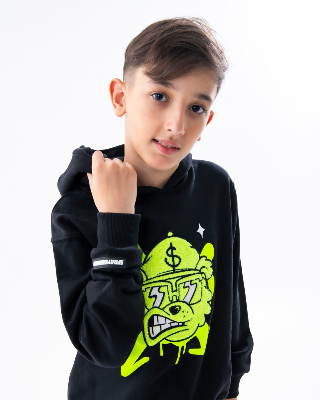 GRAFFITI BEAR REGULAR HOODIE BLK